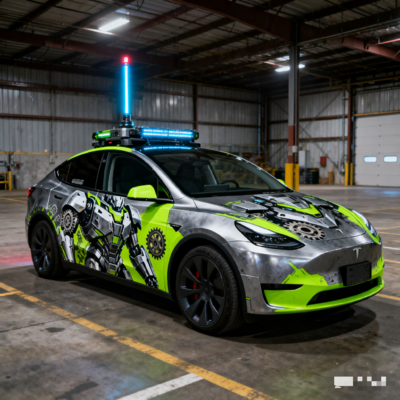 3.Self-Expression / Artistic Value / Quality Craftsmanship / Community Culture / Car Color Change Wrap / Color Wrap Film / Car Wrap Art / Automotive Art Wrap / Cartoon-Themed Car Wrap factory