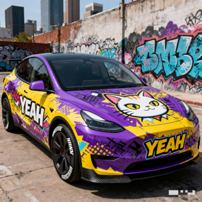 3.Self-Expression / Artistic Value / Quality Craftsmanship / Community Culture / Car Color Change Wrap / Color Wrap Film / Car Wrap Art / Automotive Art Wrap / Cartoon-Themed Car Wrap factory
